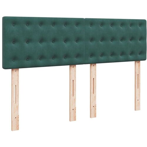 VidaXL Krevet s oprugama i madracem tamnozeleni 160x200 cm bar&amp;scaron;unasti Slike