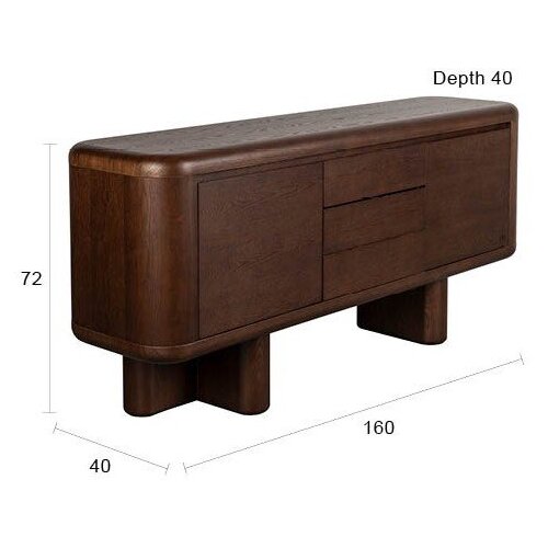 Dutchbone Komoda v jesenovem dekorju v temni naravni barvi 160x72x40 cm Herman &amp;ndash; Slike