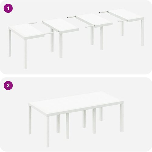 Vrtni set za objed 9 pcs Bijeli Polipropilen Slike