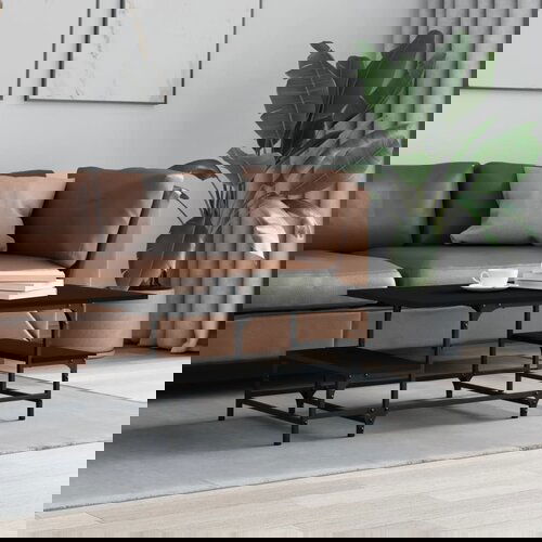 VidaXL Stolić za kavu crni 100x50 5x40 cm od konstruiranog drva Slike