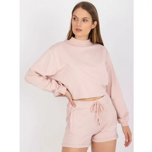 Fashion Hunters Basic light pink sweatpants with a high waist