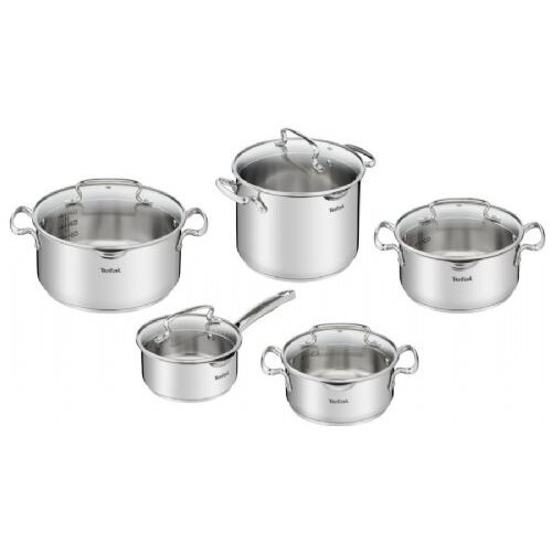 Tefal 10- delni set posode duetto G719SA74, 5 loncev + pokrovke, primerno za indukcijo Slike