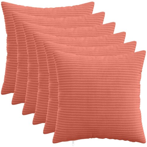  Presvlaka za jastuk 6 pcs HEERLEN Crvena narančasta 50 x 50 cm Cene