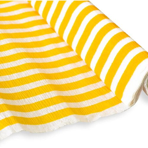 Junior jolly stripes crepe paper, krep papir, 50 x 200cm, odaberite nijansu bela-žuta Slike