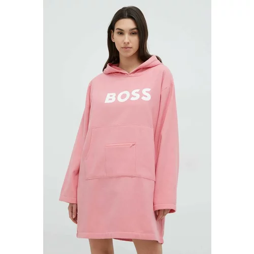 Boss Bombažna brisača roza barva