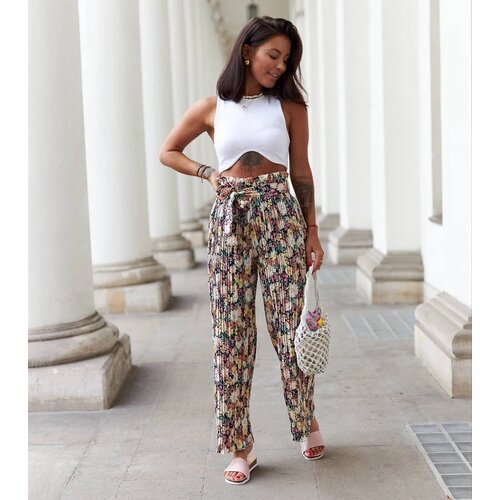 UR/CEO Blue pleated floral pants Cesate Cijene