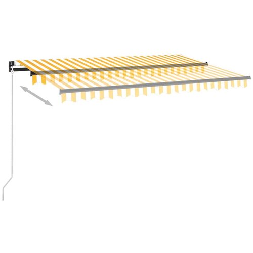 VidaXL Tenda na ručno uvlačenje s LED svjetlima 450x350 cm žuto-bijela Slike