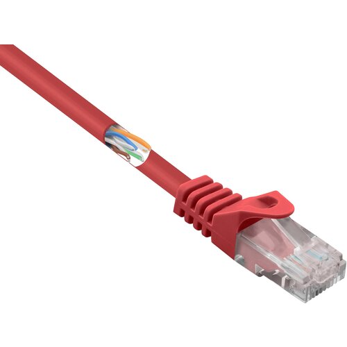 Renkforce RF-5043992 RJ45 omrežni kabel\, Patch kabel CAT 5e U/UTP 0.25 m rdeča z za&scaron;čitnim zapornim zatičem 1 kos, (20418896) Cene