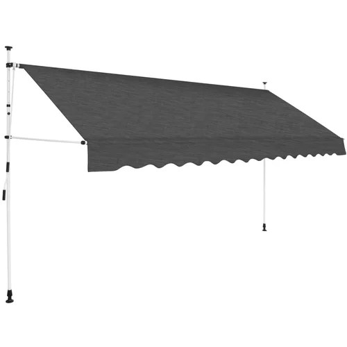 vidaXL Ročno zložljiva tenda 350 cm antracitna, (20611084)