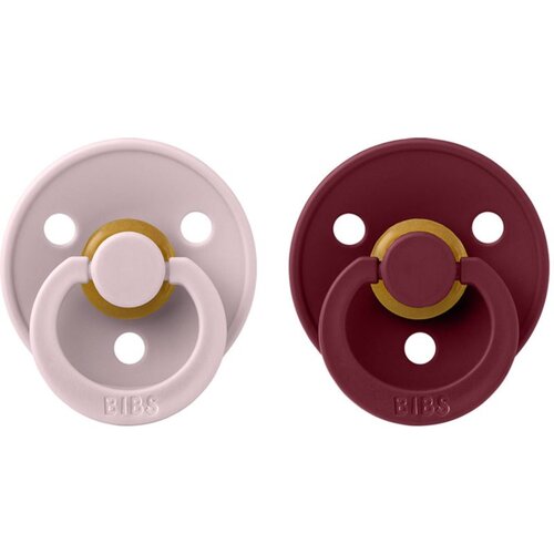 Bibs Colour Natural Rubber Size 1: 0+ months duda Pink Plum / Elderberry 2 kom Slike