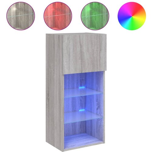 Maison Chic TV omarica - TV stojalo - Televizijska omarica z LED lučkami siva sonoma 40,5x30x90 cm, (21700122) Slike
