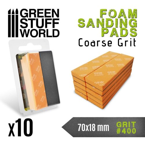 Green Stuff World FOAM Sanding Pads Grit 400 Pack x10 | Brusni sunđeri 400 set 10 Cene