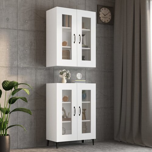 VidaXL Viseča stenska omarica bela 69,5x34x90 cm Slike