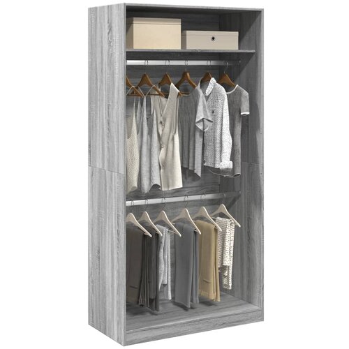 vidaXL Garderobna omara siva sonoma 100x50x200 cm inženirski les Cene