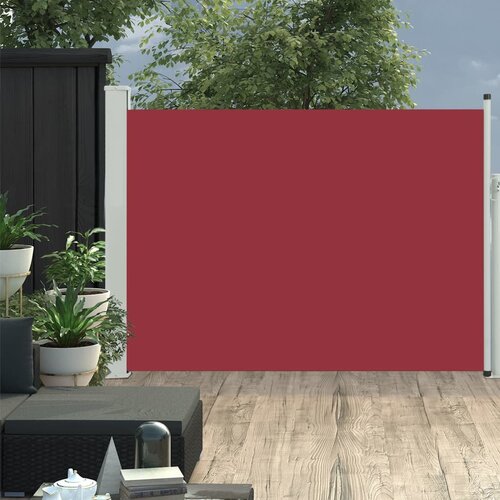 VidaXL uvlačiva bočna tenda za terasu 100 x 500 cm crvena Slike