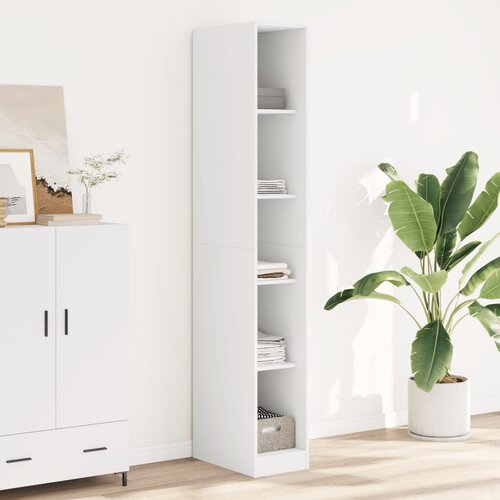 VidaXL Garderobna omara bela 30x50x200 cm inženirski les Slike