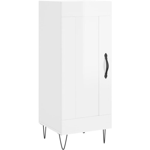  Komoda sjajna bijela 34,5 x 34 x 90 cm od konstruiranog drva Slike