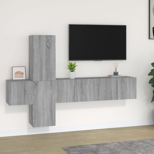 VidaXL Komplet TV omaric 5-delni siv sonoma inženirski les Slike