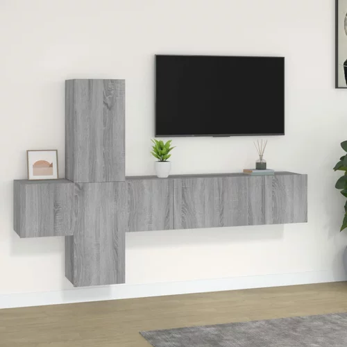 vidaXL Komplet TV omaric 5-delni siv sonoma inženirski les