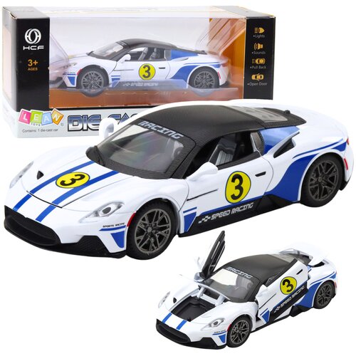 Metal Sports Car Lights Sounds Drive White 1:22 Cijene