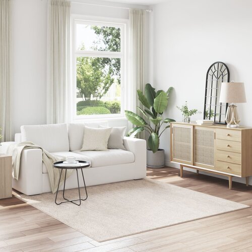 vidaXL Tepih Krem Poliester 200 x 200 cm Četvrtasti Minimalistički Cijene