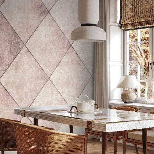  Foto tapeta - Perfect cuts - geometric symmetrical tiled pattern with pattern 392x280 Samoljepljiva Slike