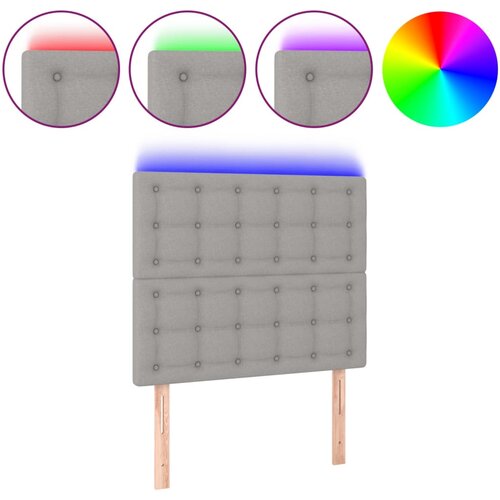 Maison Chic LED Posteljno vzglavje - Vzglavna omarica - Nočna omarica svetlo sivo 90x5x118/128 cm blago, (21709915) Cene
