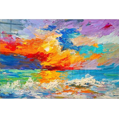Wallity Staklena slika 70x50 cm Abstract Sunset - Cijene