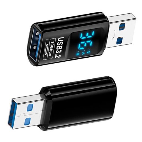 INF USB 3.2 A Moški na A Ženski Adapter s Prikazovalnikom - Črna (2 kosa), (5000291456) Cene