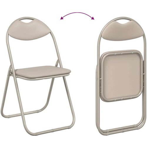  Sklopiva stolica 8 pcs Pijesak 48 x 43 5 x 81 cm Lažna koža - Pijesak 8 Slike