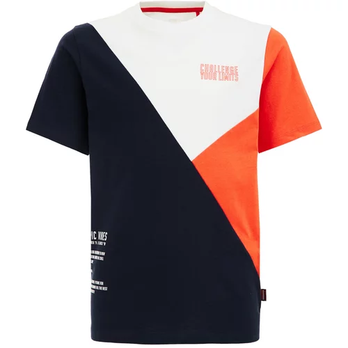 WE Fashion Majica morsko plava / narančasta / svijetlocrvena / bijela