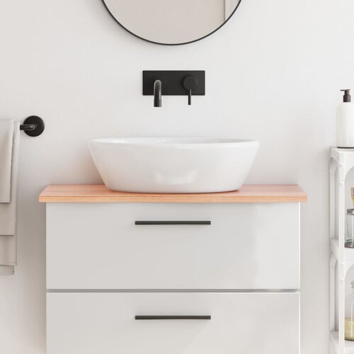 VidaXL Kopalni&amp;scaron;ki pult svetlo rjav 80x30x2 cm obdelan trden les Slike