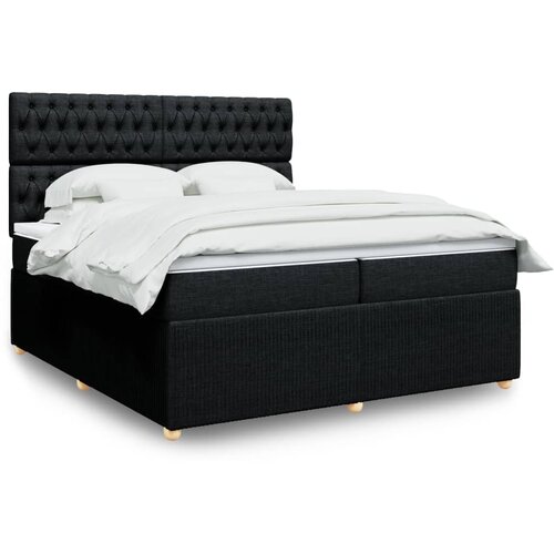 vidaXL Krevet s oprugama i madracem crni 200x200 cm od tkanine Cijene