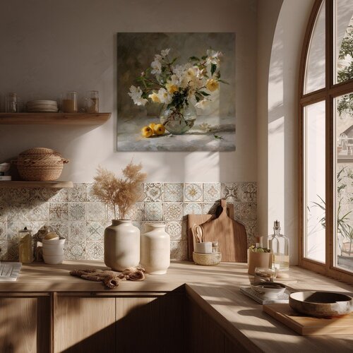 Styler Tiskana slika s okvirom 70x70 cm Apple Flowers &amp;ndash; Slike