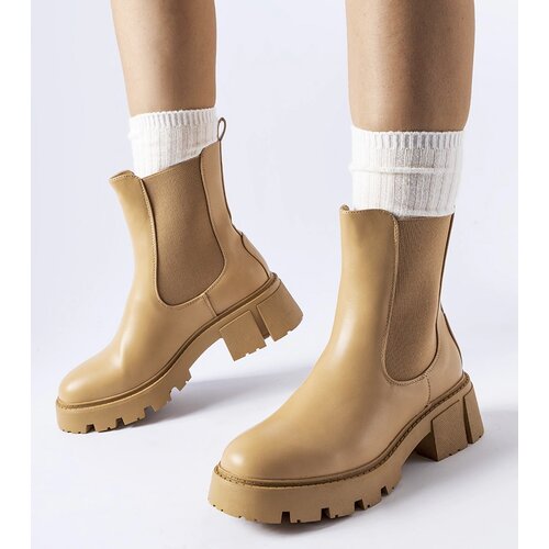 Gemre Beige insulated classic slip-on ankle boots Laives Cene