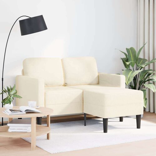 SOFA 2-sedežni kavč z ležiščem v obliki črke L kremast 125 cm platno, (21749651) Cene