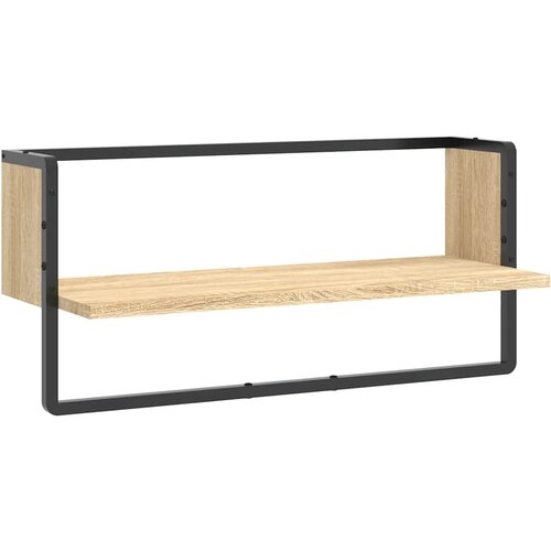  Zidna polica s prečkom boja hrasta sonome 65x25x30 cm Slike