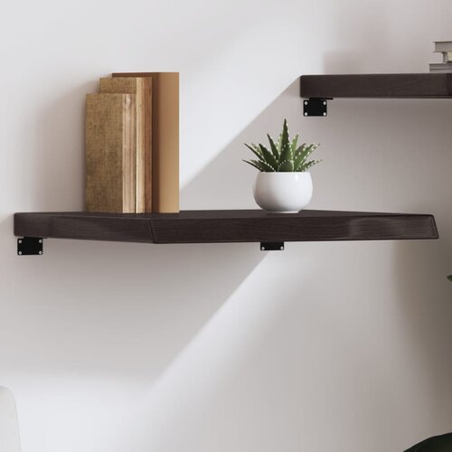VidaXL Zidna polica tamnosmeđa 60x60x(2-6) cm od obrađene hrastovine Slike