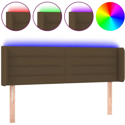 Maison Chic led posteljno vzglavje - vzglavna omarica - nočna omarica temno rjavo 147x16x78/88 cm blago, (21708726) Cene