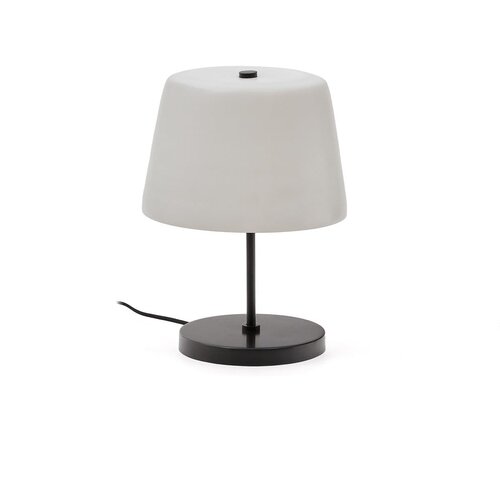 Kave Home Crno-bijela stolna lampa sa staklenim sjenilom (visina 38 cm) Nefar &amp;ndash; Slike