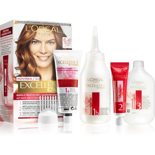 L&amp;acute;Or&amp;eacute;al Paris excellence Creme Triple Protection boja za kosu za sve tipove kose 48 ml nijansa 6,41 Natural Hazelnut Brown Slike