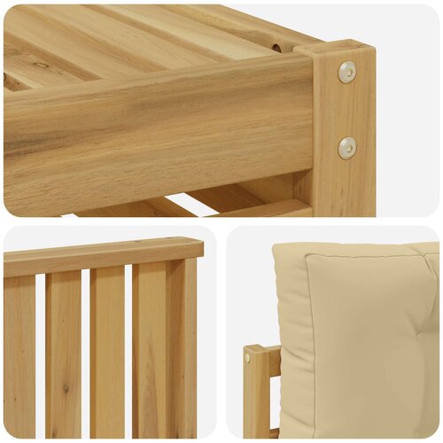  Set vanjskih sofa 9 kom. Bijela i bež Poliester Slike