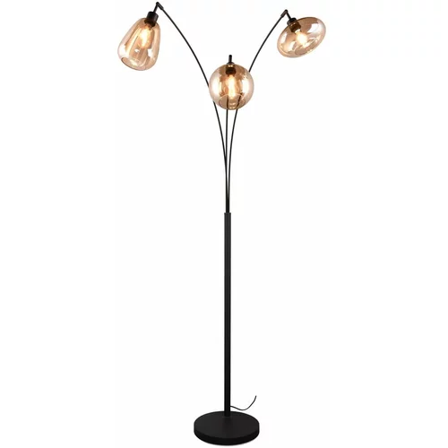 Tri O Crna/narančasta stojeća svjetiljka sa staklenim sjenilom (visina 200 cm) Lumina –