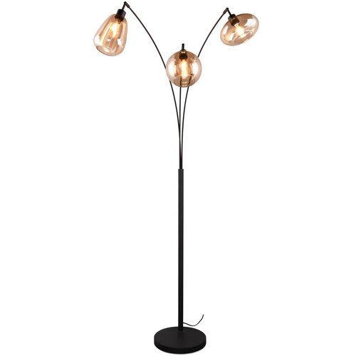 Tri O Črna/oranžna stoječa svetilka s steklenim senčnikom (višina 200 cm) Lumina – Cene