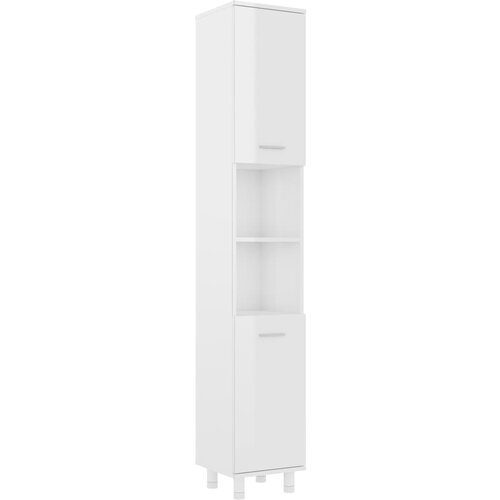Maison Chic Kopalniška omarica - Kopalniški kabinet visok sijaj bela 30x30x179 cm iverna plošča, (21794534) Cene
