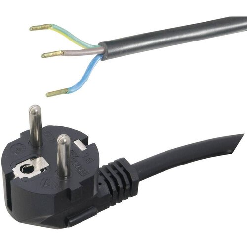 Hawa Priključni kabel [ varnostni vtič - kabel\, odprti konec] črni 2 m 1008219, (20414275) Cene