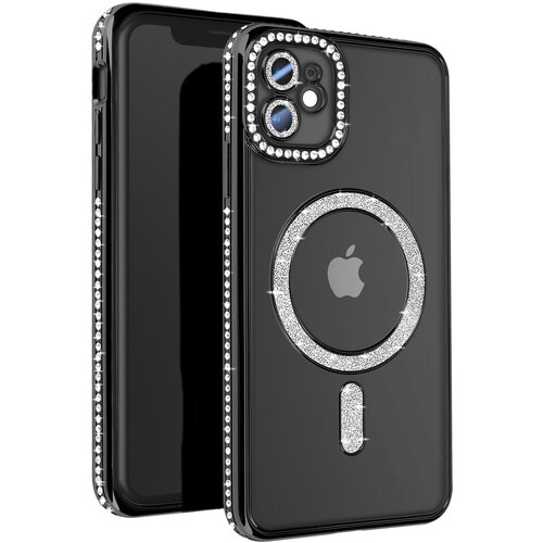 AVIZAR Diamantno ohišje za iPhone 11 Zaščita MagSafe Contour Strass, Črna, (5000014551) Cene