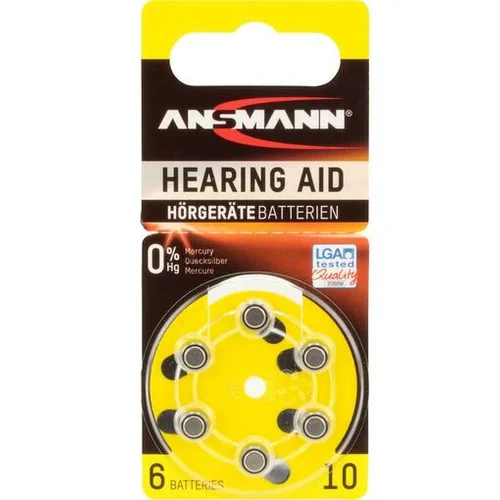 Ansmann 1x6 Zinc-Air 10 (PR 70) Hearing Aid Batteries