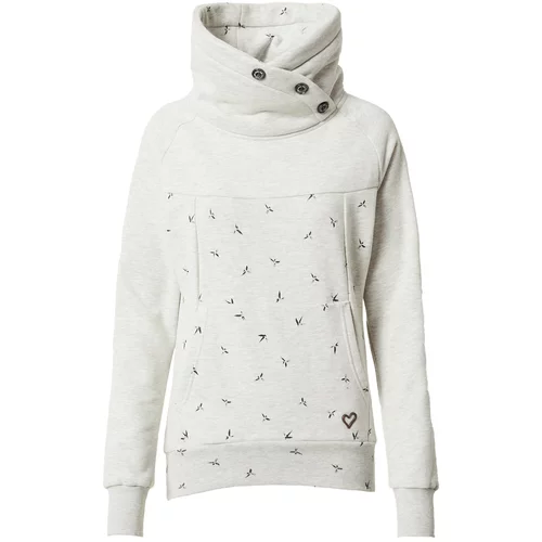 ALIFE AND KICKIN Sweater majica 'Violet AK' crna / bijela melange