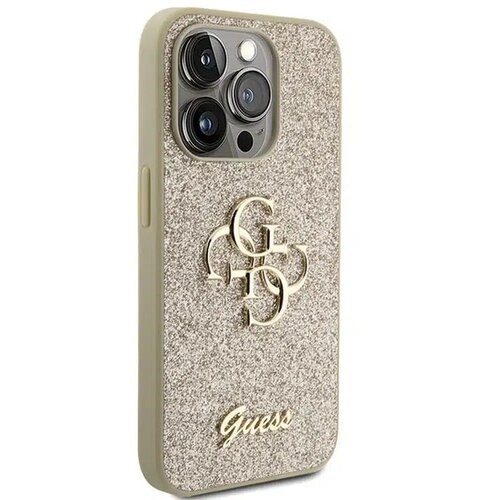  Original GUESS Hardcase GUHCP15XHG4SGD futrola za iPhone 15 PRO MAX (Fixed Glitter Big 4G / gold) Slike